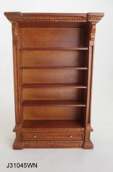 Bookcase C1910 - walnut 1:12 scale